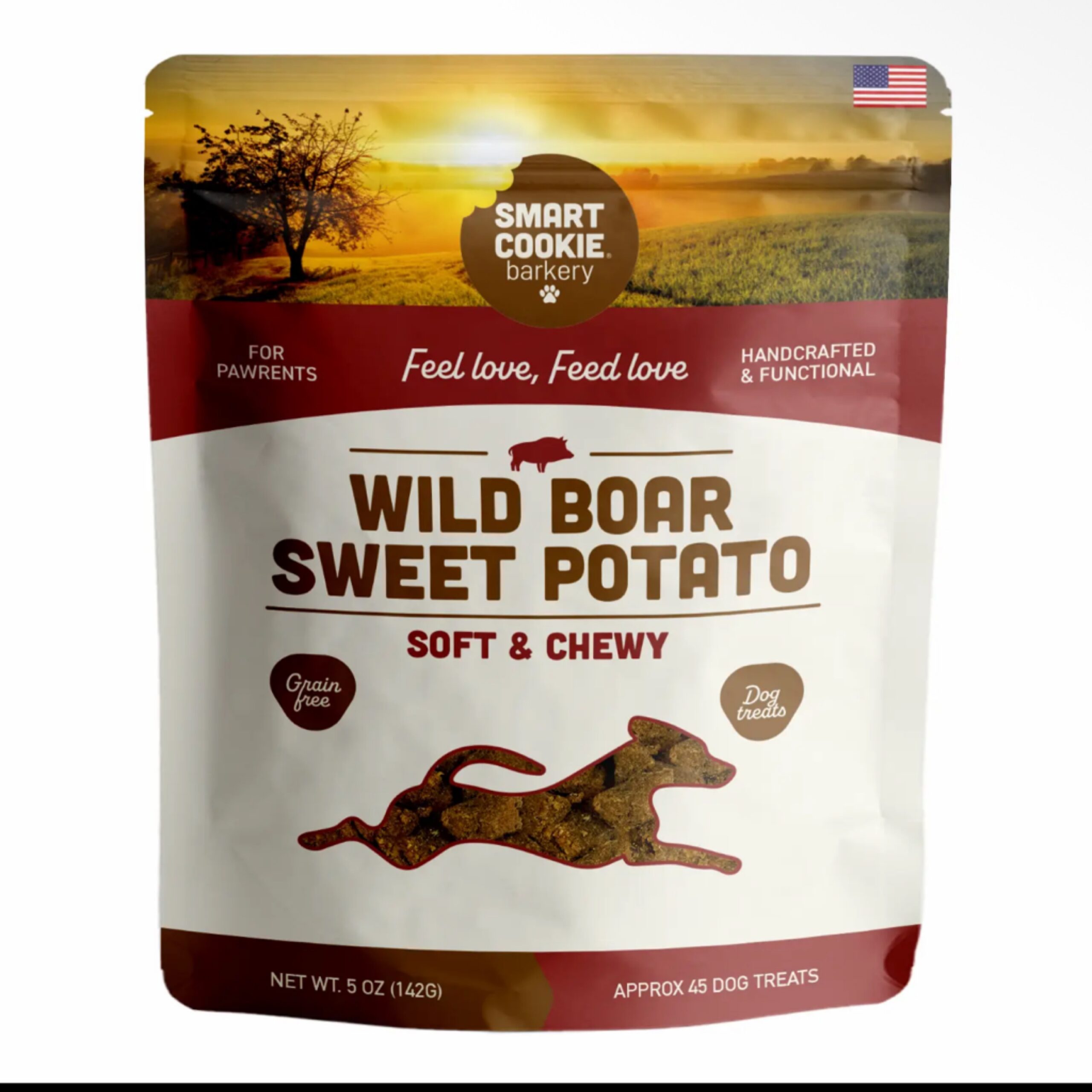 Smart Cookie All Natural Dog Treats - Wild Boar & Sweet Potato - Healthy Dog Treats for Allergies, Sensitive Stomachs - Soft Dog Treats, Chewy, Grain Free, Human-Grade, Made in The USA
