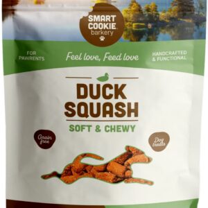Smart Cookie All Natural Dog Treats - Duck & Squash - Healthy Dog Treats for Allergies, Sensitive Stomachs - Soft Dog Treats, Chewy, Grain Free, Human-Grade, Made in the USA