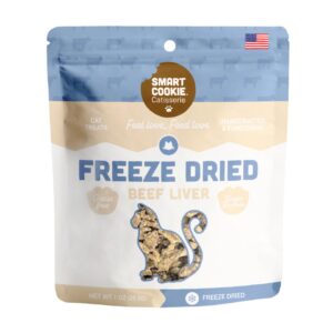 Smart Cookie Beef Liver Freeze Dried Cat Treats – Single Ingredient, High-Protein Snacks for Picky Cats – 100% Pure Beef Liver, No Fillers or Additives