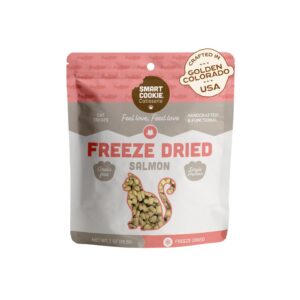 Smart Cookie Salmon Freeze Dried Cat Treats – Minimal Ingredient, High-Protein Snacks for Picky Cats – Wild Caught Salmon, No Fillers